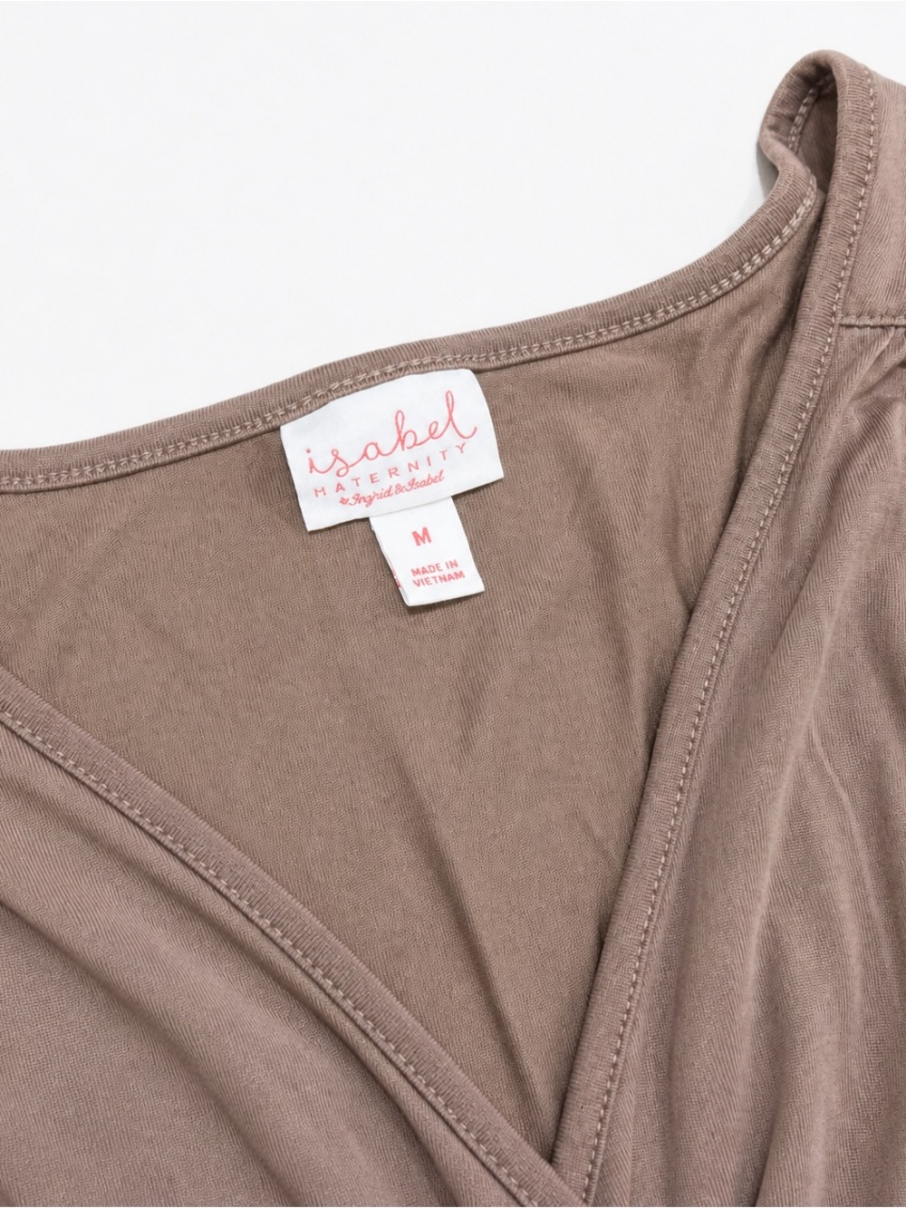 Isabel Maternity Taupe V-Neck Empire-Waist Nursing Top Size M - Picture 2 of 5